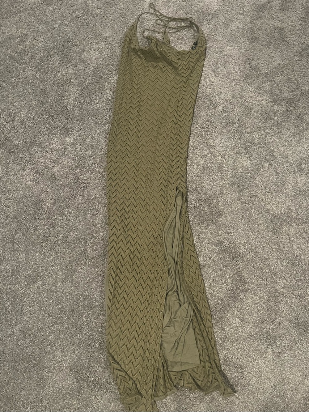 Guess Olive Chevron Maxi Skirt